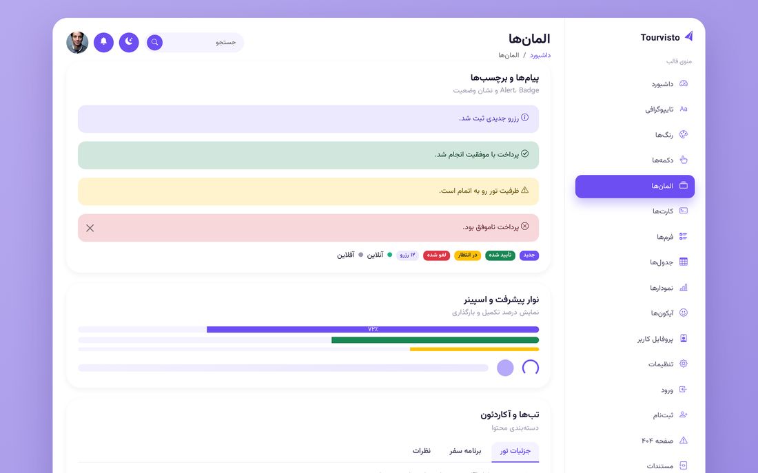 صفحه المان‌ها